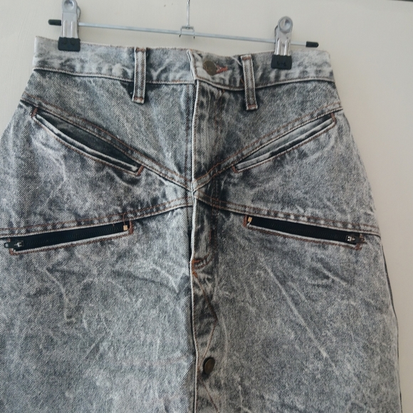 Lee denim vintage, retro acid wash denim skirt 11W - Picture 5 of 15